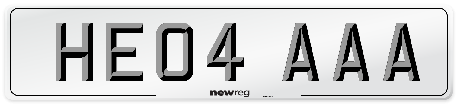HE04 AAA Number Plate from New Reg